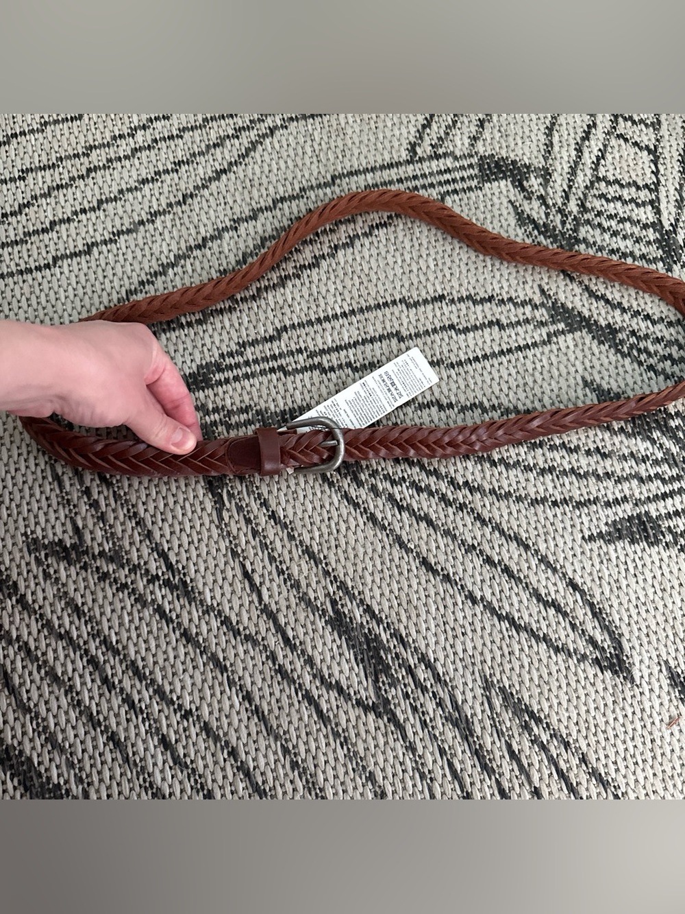 Find men’s size large Braided Brown Leather-Effect Belt
